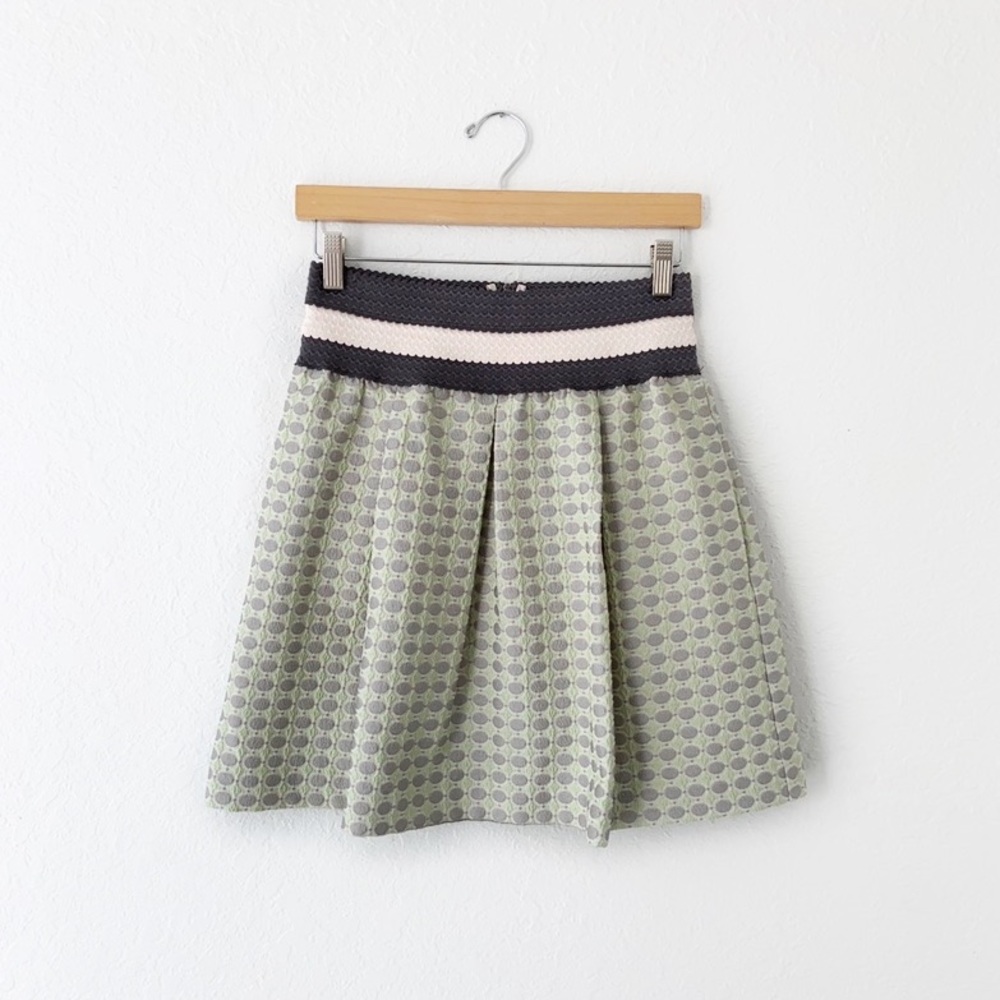 Anthropologie Maeve Seren Polka Dot Skirt Green S